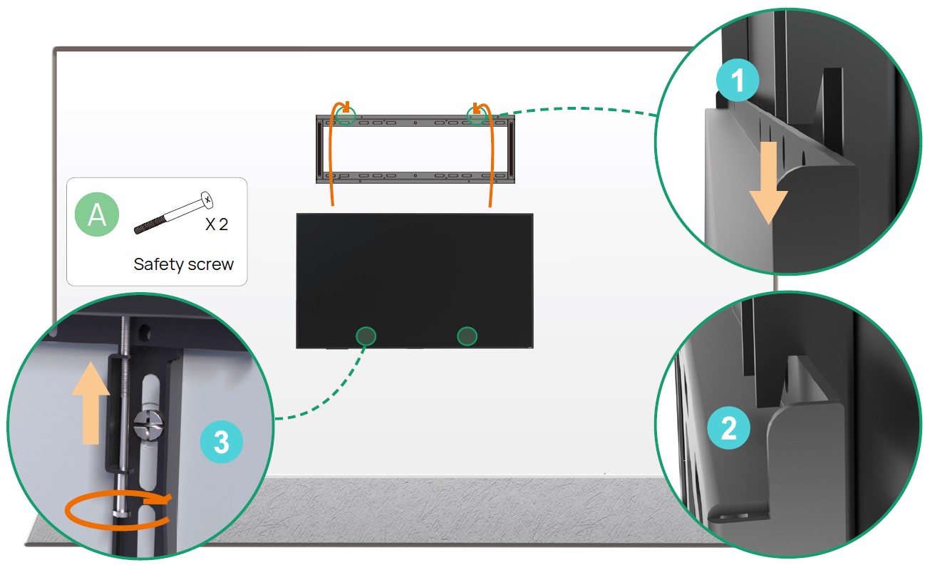 Надёжная фиксация: Yealink MD WallMount обеспечивает надёжную фиксацию дисплея с сохранением эстетичного внешнего вида