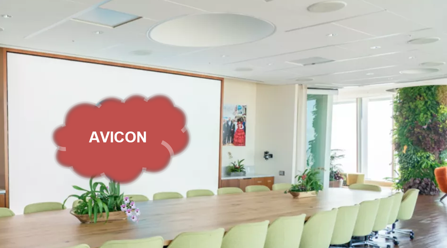 Потолочный динамик NEARITY ASP100 — установленный в конференц-зале