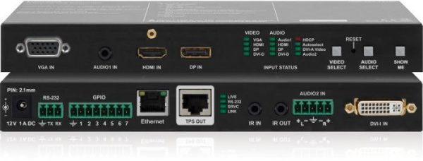 91540059, Lightware, UMX-TPS-TX140-Plus, HDBaseT передатчик HDMI 1.4, VGA, DVI, DP1.1 + Ethernet + R