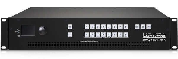 91310043, Lightware, MMX8x8-HDMI-4K-A , Матричный коммутатор 8x8 HDMI1.4 с улучшенными функциями упр