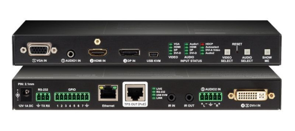 91540050, Lightware, UMX-TPS-TX140K, HDBaseT передатчик с USB KVM HDMI1.4, VGA, DVI, DP1.1 + USB KVM