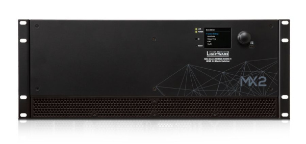 91310057, Lightware, MX2-24x24-HDMI20-Audio-R, Матричный коммутатор 24x24  HDMI2.0 4K с аудио входам