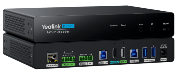 DE300 AV over IP декодер/приемник Yealink (DE300, набор кабелей, аксессуары для крепления, 2-year AMS)