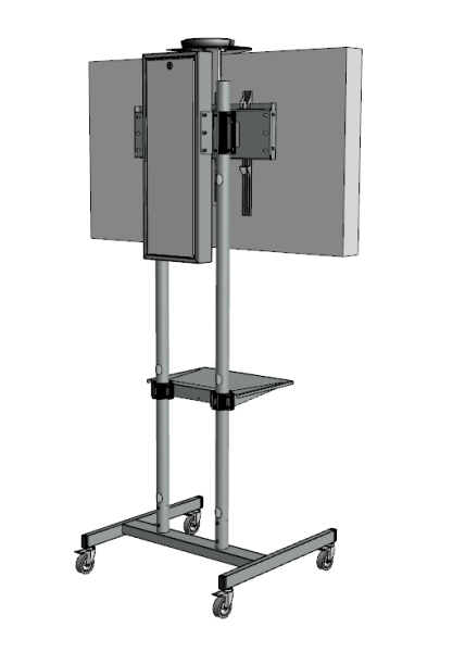 AVC-Allegri-ST-001 Мобильная стойка Allegri AVC-Allegri-ST-001, черная с полкой для оборудования для