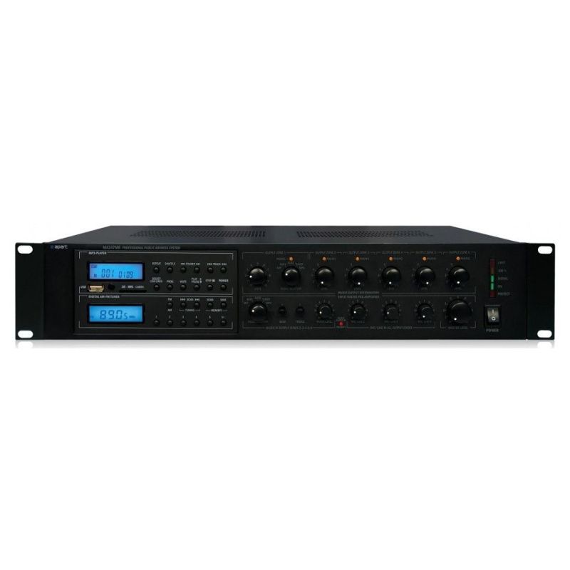 MA247MR, Biamp, Мультизонный микшерный усилитель, 6 зон (1 пассивная, 5 активных) 100 В / 240 Вт (91