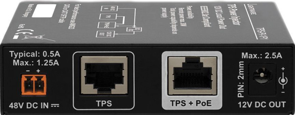 91340010, Lightware, TPS-PI-1P1, Инжектор питания для удлинителей TPS POE, 48 В постоянного тока