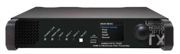 91550045, Lighware, HDMI20-OPTC-TX220-PRO, Передатчик HDMI2.0 по оптоволокну до 700 м. Специализиров