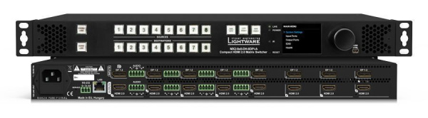 91310062, Lightware, MX2-8x8-DH-8DPi-A,  8 DP 1.2 input and  8 HDMI 2.0 output Full 4K HDCP 2.2 stan