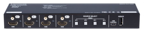 91560007, Lightware, MMX2-4x1-H20, Коммутатор HDMI 2.0 с разъемом для аудио, входом датчика присутст