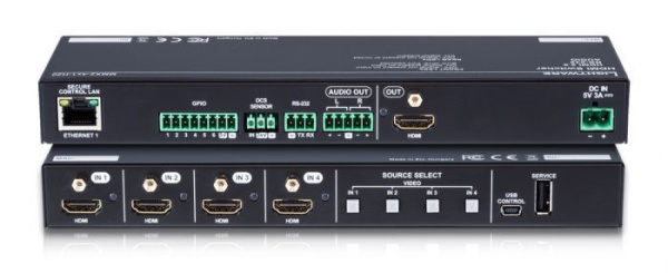 91560007, Lightware, MMX2-4x1-H20, Коммутатор HDMI 2.0 с разъемом для аудио, входом датчика присутст