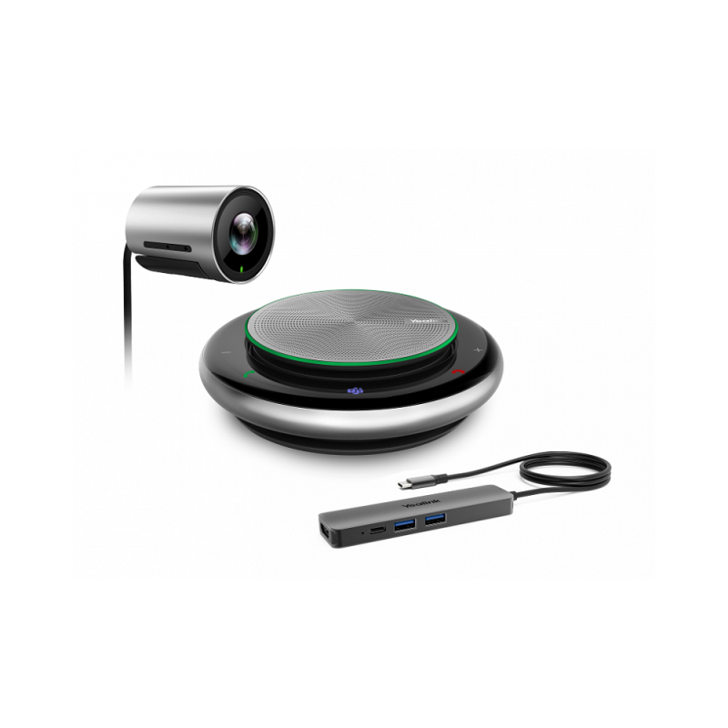 UVC30-CP900-BYOD Комплект Yealink (UVC30 Room 4K USB ePTZ камера, CP900 спикерфон с 5 м USB-EXT кабелем, BYOD-BOX с 1.5 м USB-C/A кабелем, блок питания с кабелем 1 м USB-C, 2-year AMS)