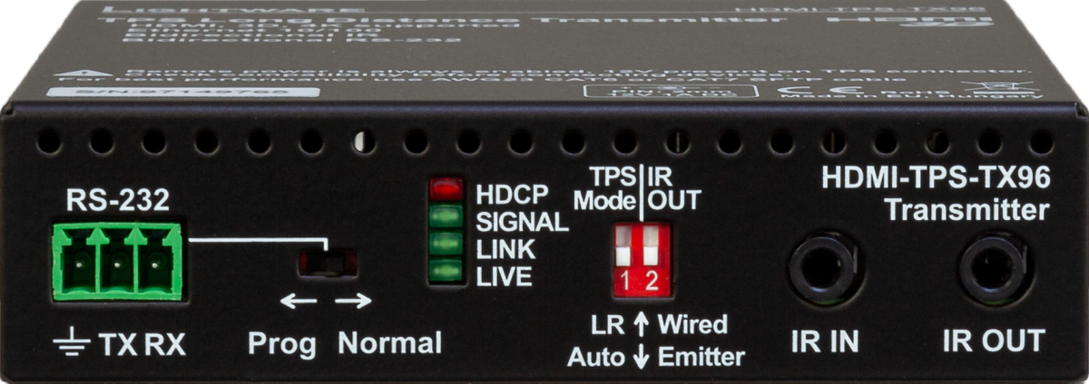 91540067, Lightware, HDMI‐TPS‐TX96, HDMI1.4 + Ethernet + RS‐232 + bidirectional IR HDBaseT transmit