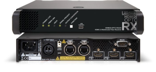 91550044, Lighware, HDMI20-OPTC-RX220-PRO,  Приемник HDMI2.0 по оптоволокну до 700 м. Специализирова