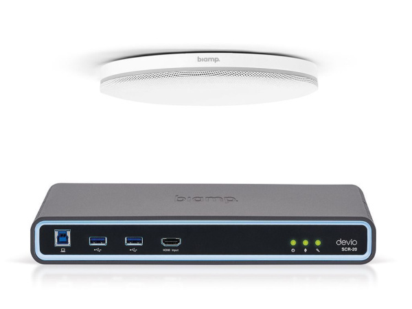 Devio SCR-20CXWHITE Комплект конференц-коммутатор Devio SCR-20 + Потолочный микрофонный массив TCM-XEX Biamp